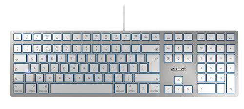 CHERRY KC 6000 SLIM FOR MAC Corded Keyboard, Silver/White, USB (QWERTY - UK) CHERRY KC 6000 SLIM FOR MAC Corded Keyboard, Silver/White, USB (QWERTY - UK)